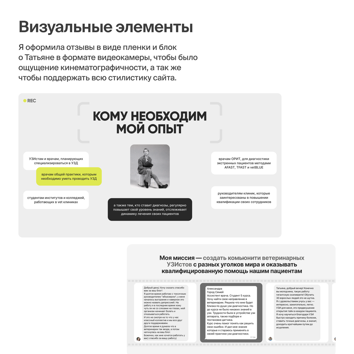 Многостраничный сайт для ветеринара, специалиста по УЗД и преподавателя⠀
⠀
В карусели подробно описала весь процесс работы над проектом | Сетка — социальная сеть от hh.ru