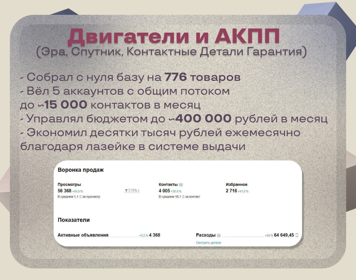 Экспресс-консультация бесплатно✅

Создание идеи и лейтмотива магазина
Разработка рекламной стратегии
Анализ конкурентов и аудитории
Копирайтинг и SEO-оптимизация
Подготовка фото и инфографики
Подключе... | Сетка — социальная сеть от hh.ru