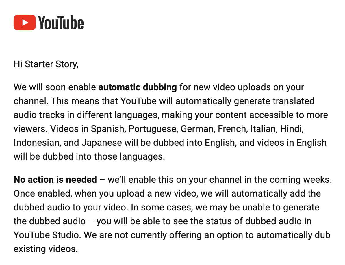 YouTube начал потихоньку выкатывать AI-даббинг для крупных авторов — пока только для новых видео | Сетка — социальная сеть от hh.ru