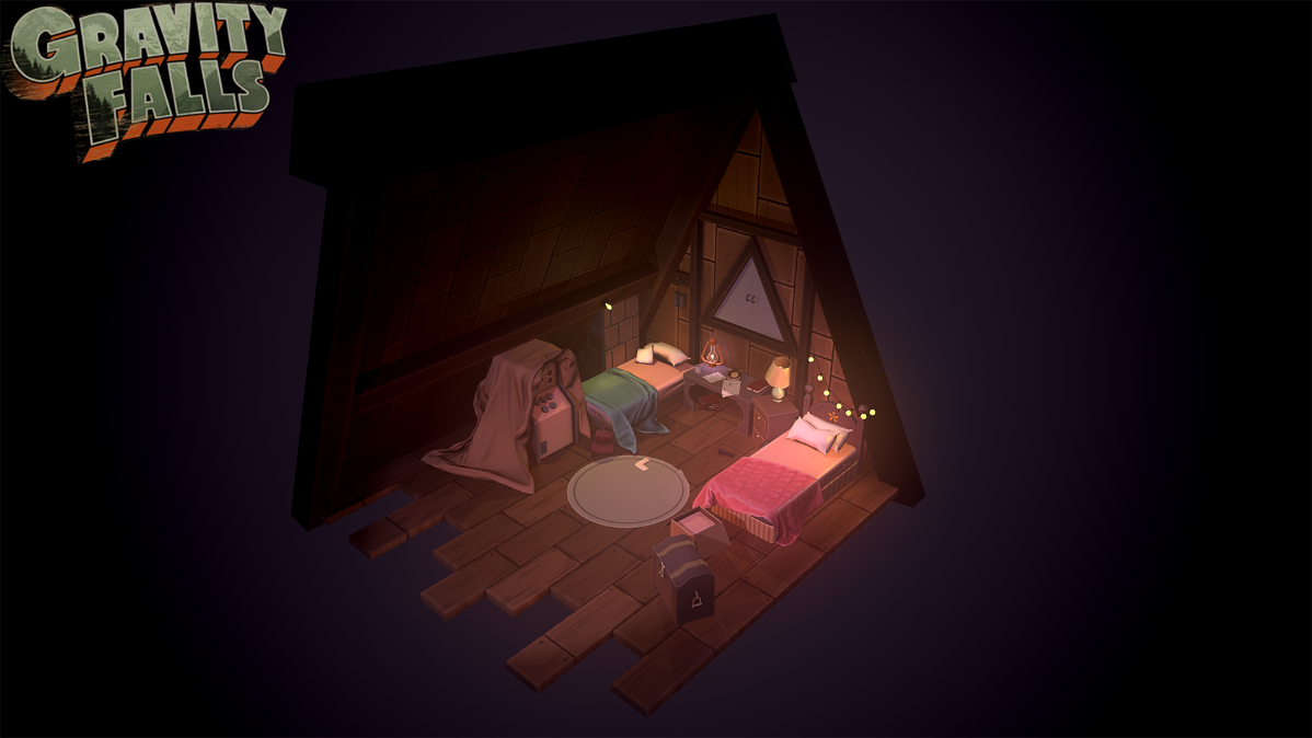 Lowpoly комната из Gravity Falls
На днях пересмотрела этот милый сериал и решила на скорую руку сделать комнату главных героев😊
https://www.artstation.com/artwork/4N6qB2
P.S | Сетка — социальная сеть от hh.ru