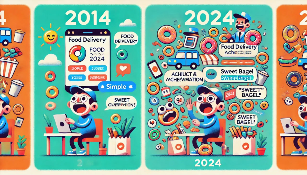 Эволюция приложений заказа еды: 2014 vs 2024
2014:
1. Зашёл на сайт.
2.Натыкал еды.
3. Оплатил.
4. Забрал заказ у курьера.
2024:
1.Грузится приложение.
«Ой, отключите VPN».
2. Посмотрел сториз.
3 | Сетка — социальная сеть от hh.ru