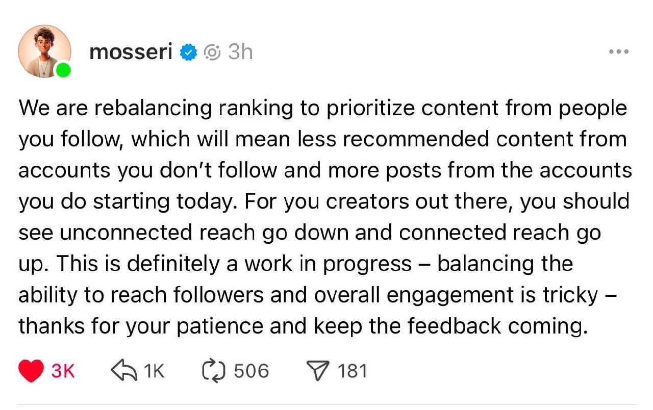 Threads меняет алгоритм и авторам контента из Instagram сейчас может стать грустно | Сетка — социальная сеть от hh.ru