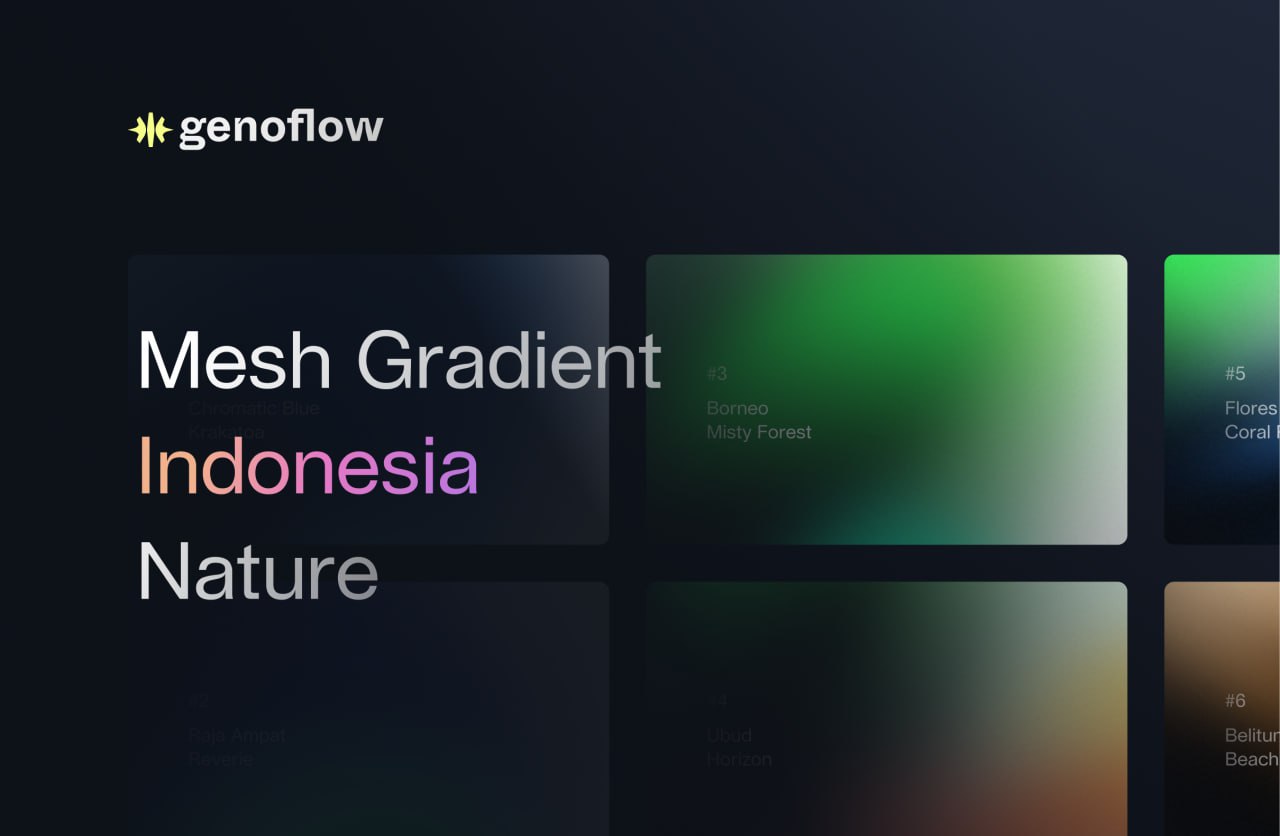 😍 Mesh Gradient 
Набор готовых градиентов с Индонезийскими вайбами
#набор #градиент #ресурсы #дизайн #figma
❤️ Чат дизайнеров | Сетка — социальная сеть от hh.ru
