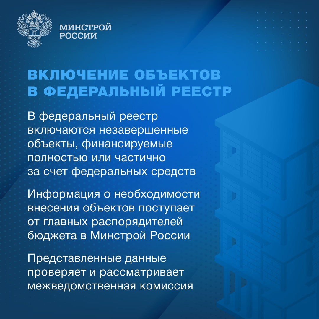 Продолжается работа по сокращению числа объектов незавершенного строительства
Сегодня ведется большая работа по сокращению капитальных объектов незавершенного строительства | Сетка — социальная сеть от hh.ru