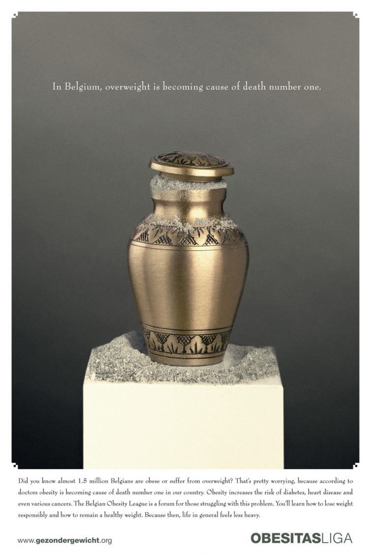 26 ноября отмечается Международный день борьбы с ожирением.
Лига ожирения в Бельгии намекает, что пепел от кремации не поместится даже в такую урну | Сетка — социальная сеть от hh.ru