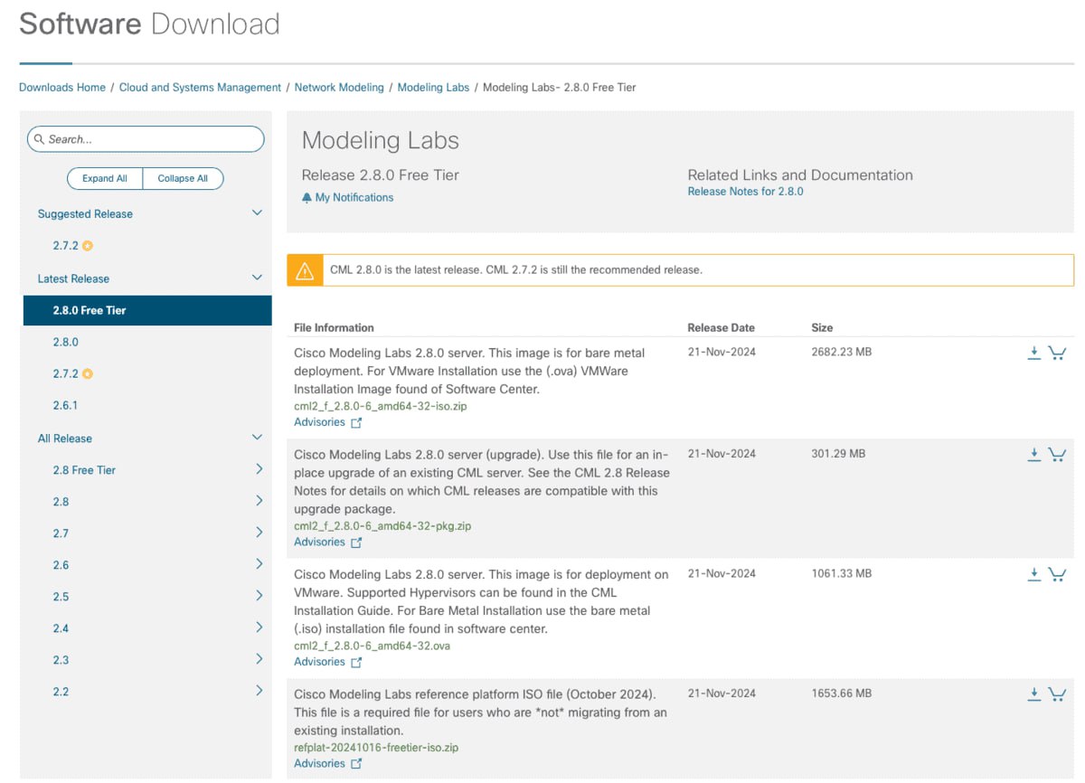 Любить сети и не знаешь где лабить?
Cisco Modeling Labs CML 2.8 is Now Free
https://pinglabz.com/cisco-modeling-labs-cml-2-8-free/
А вообще обрати внимание на
https://www.eve-ng.net/
https://www.gns3 | Сетка — социальная сеть от hh.ru