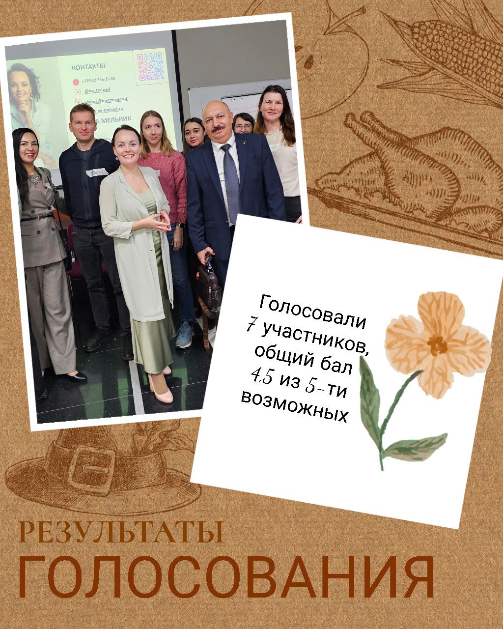 Только что прислали в личные сообщения результаты голосования участников моего тренинга на конкурсе МШПП.
Вау!
Отличное завершение вечера ❤️
#тепло, #голосование, #результаты, #конкурс | Сетка — социальная сеть от hh.ru