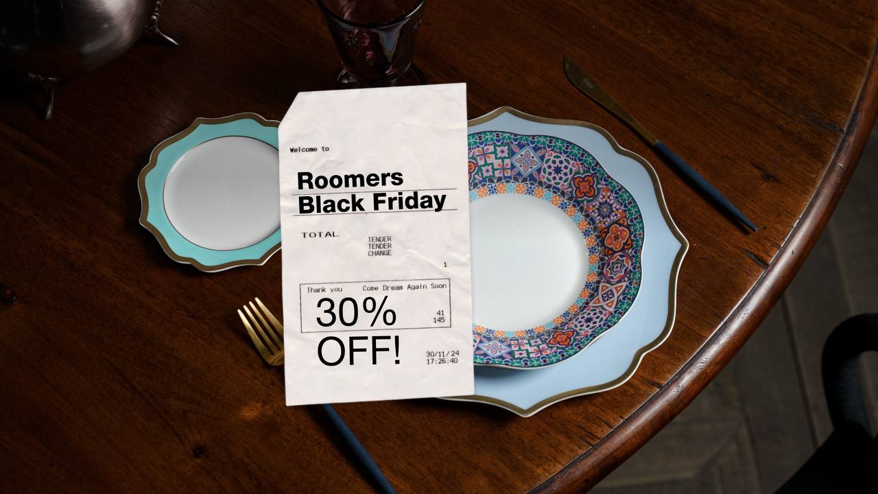 ЧЕРНАЯ ПЯТНИЦА В ROOMERS🔥
С 28 по 30 ноября скидка 30% на всё! Только для держателей карты Roomers | Сетка — социальная сеть от hh.ru