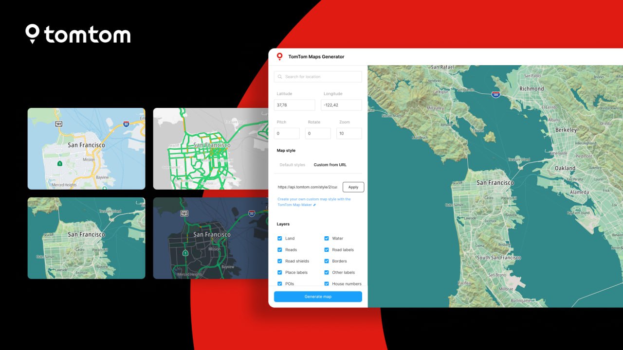 TomTom Maps Generator
Данный плагин позволяет сгенерировать кастомную Google карту для вашего проекта.
#плагин #карты #google #figma
❤️ Чат дизайнеров | Сетка — социальная сеть от hh.ru