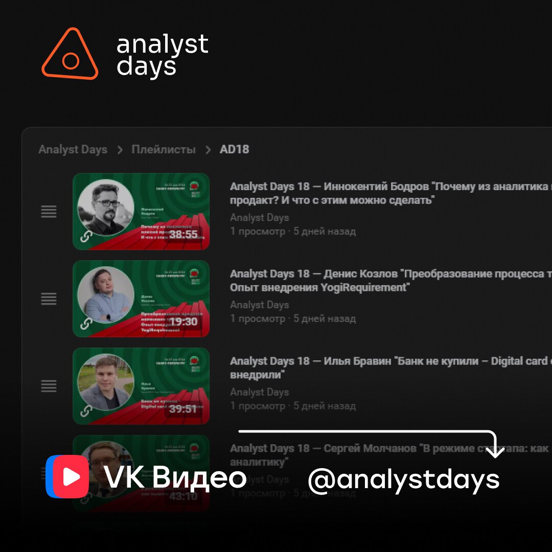 Друзья!
Мы обновили формат публикации контента по конференциям — теперь все материалы удобно собраны на нашем сообществе и канале VK Видео | Сетка — социальная сеть от hh.ru