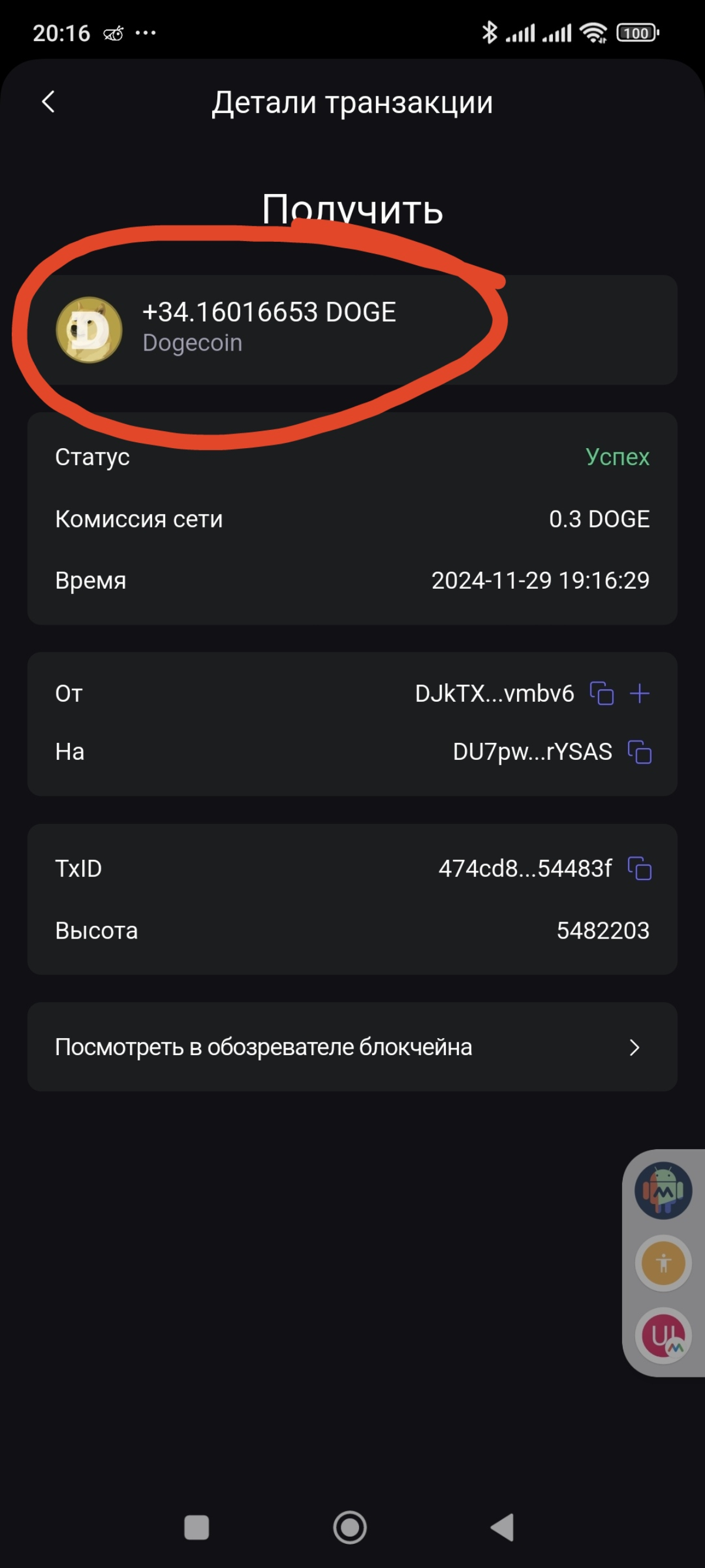 Вывод  € 13.69 в Doge  34 | Сетка — социальная сеть от hh.ru