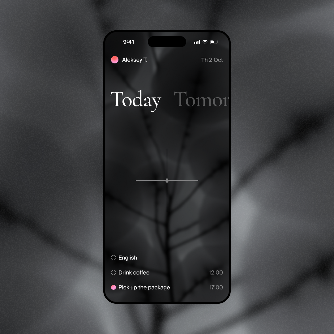 Очень минималистичный менеджер задач. 
 
Смотреть на Dribbble | Сетка — социальная сеть от hh.ru