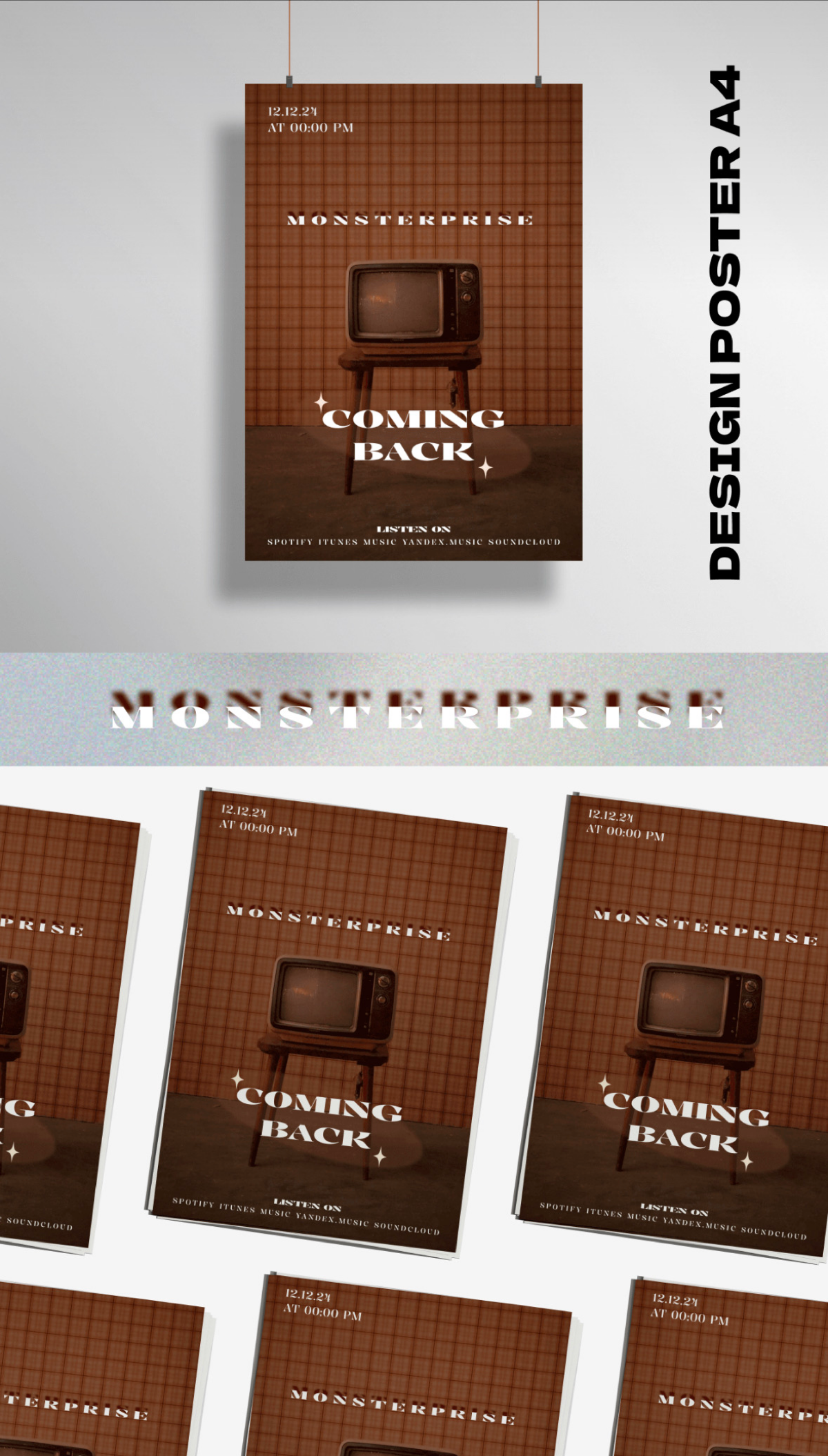 постер для музыкальной группы в ретро-стиле
https://www.behance.net/gallery/213931939/DESIGN-POSTER-A4 | Сетка — социальная сеть от hh.ru