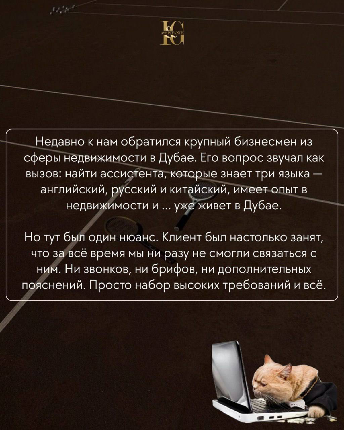 Когда у вас совсем нет времени, мы справимся за вас✨
Однажды мы получили, пожалуй, самый загадочный запрос: клиент не вышел на связь ни разу. Только пару слов о вакансии, деньги через курьера и.. | Сетка — социальная сеть от hh.ru