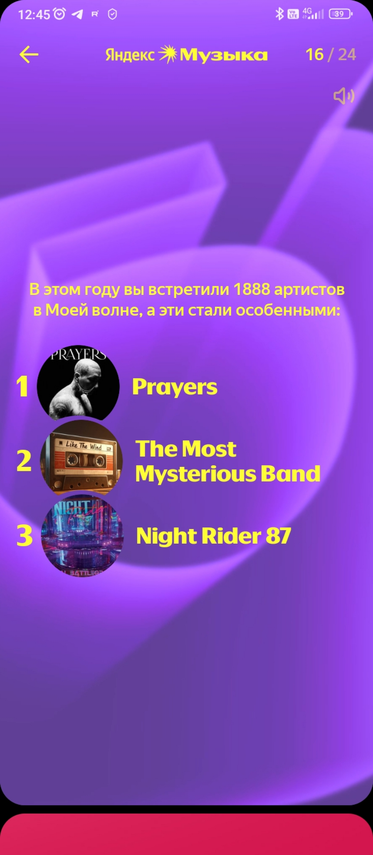 Кайфую от итогов года Яндекс музыки. Каждый год жду))) молодцы, красиво и интересно | Сетка — социальная сеть от hh.ru