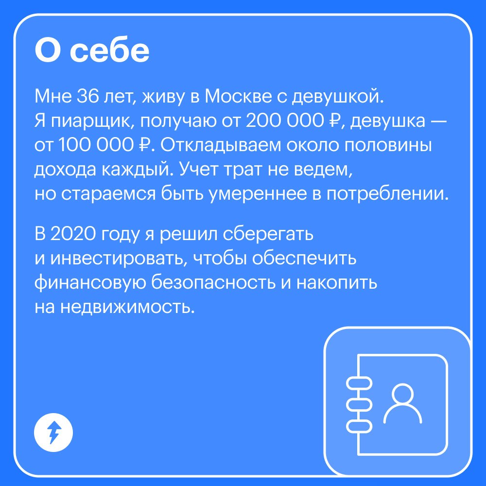 Вклады + инвестиции = пассивный доход 75 000 ₽ в месяц
Цель сегодняшнего героя — ежемесячно получать 2000 $ пассивного дохода | Сетка — социальная сеть от hh.ru