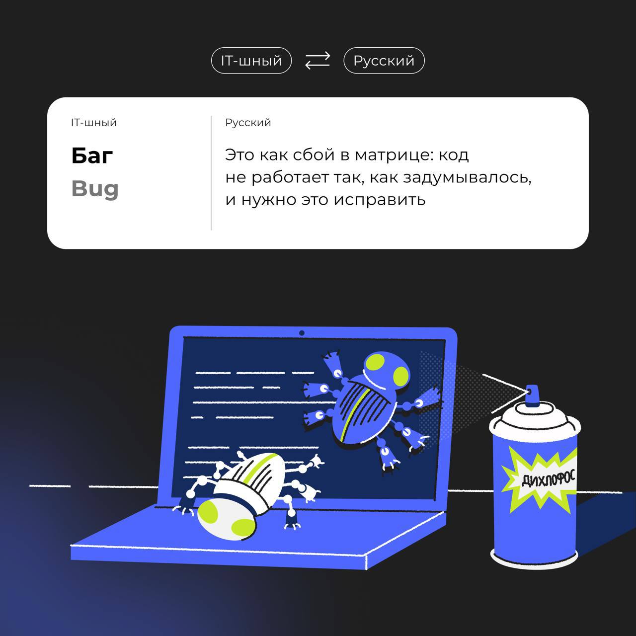 Переводчик с IT-шного
В мире IT встречаются слова, которые звучат как что-то непонятное | Сетка — социальная сеть от hh.ru
