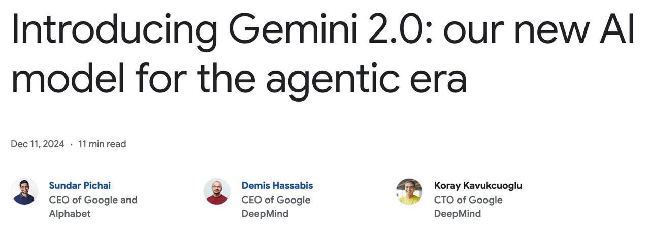 Google анонсировали Gemini 2.0, Пост написал сам Сундар Пичай! | Сетка — социальная сеть от hh.ru
