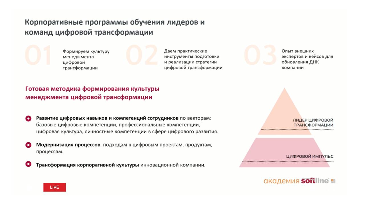 Анна Водолазская, директор по инновациям Академии Softline:

Цифровая трансформация – это прежде всего работа с людьми и их сопротивлениями. | Сетка — социальная сеть от hh.ru