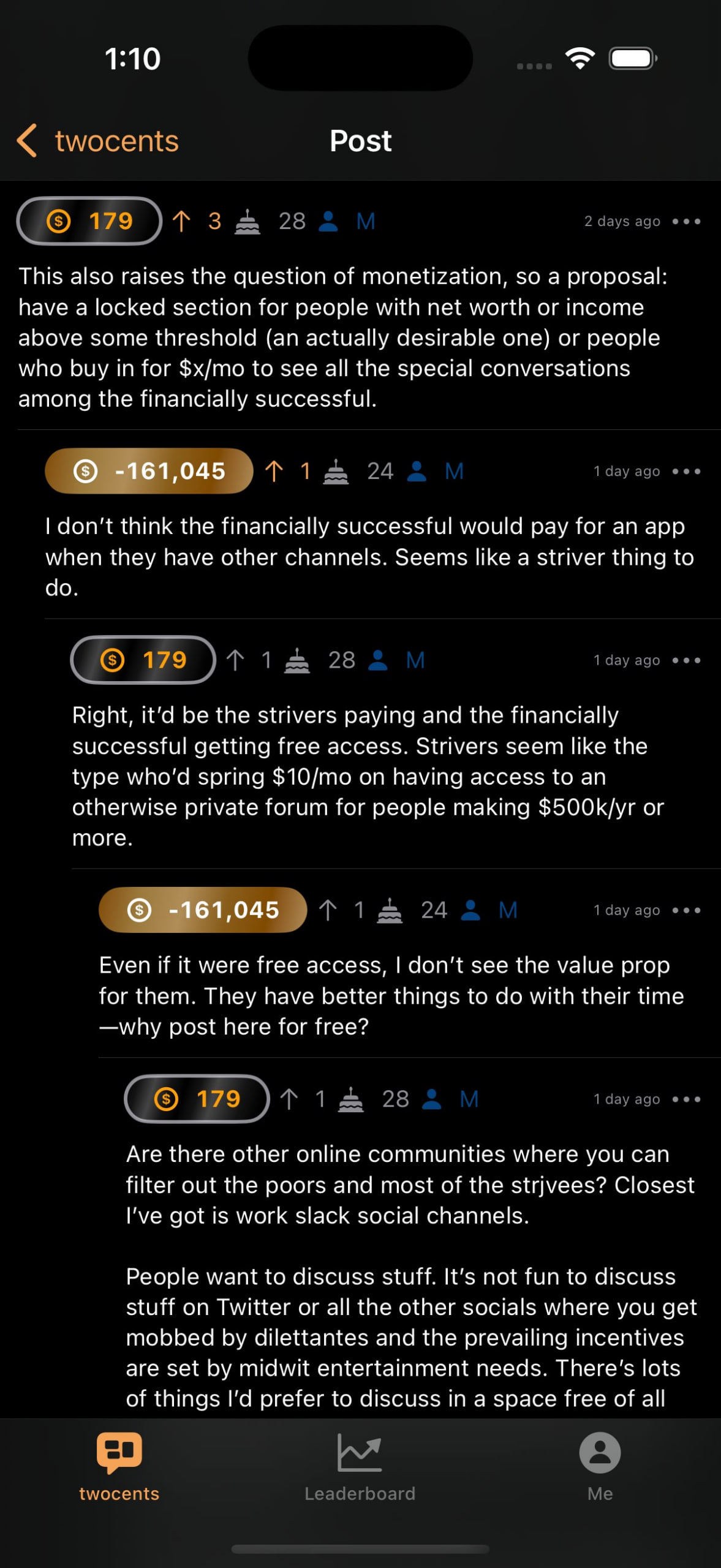 Недавно появилась соцсеть twocents ("пять копеек" по-нашему), в которой вместо имени пользователя и числа фолловеров отображается ваш общий баланс $ (подтягивается с помощью платформы Plaid) | Сетка — социальная сеть от hh.ru