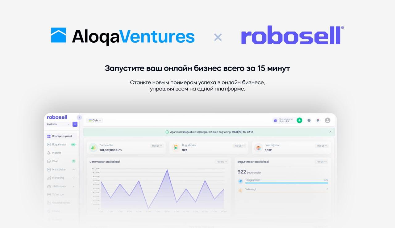 AloqaVentures инвестировала в Robosell
Robosell — платформа для быстрого запуска онлайн-бизнеса | Сетка — социальная сеть от hh.ru