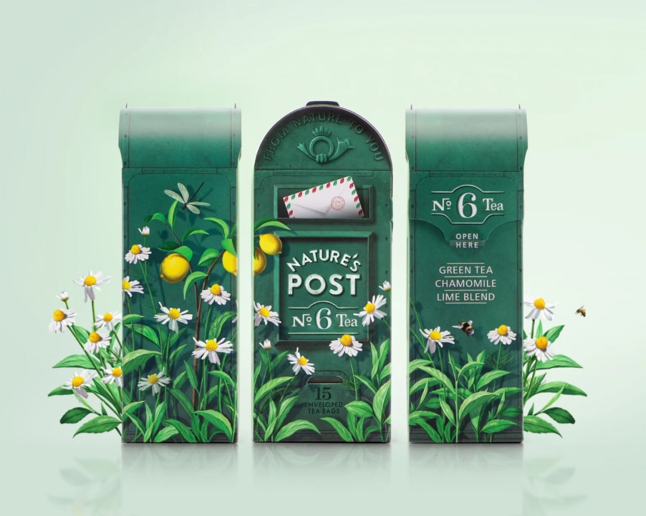 Вам письмо: упаковка чая Nature’s PostКоробки в виде деревенских почтовых ящиков и чайные пакетики, напоминающие конверты со штампом и маркой, воплощают идею натуральности чая | Сетка — социальная сеть от hh.ru