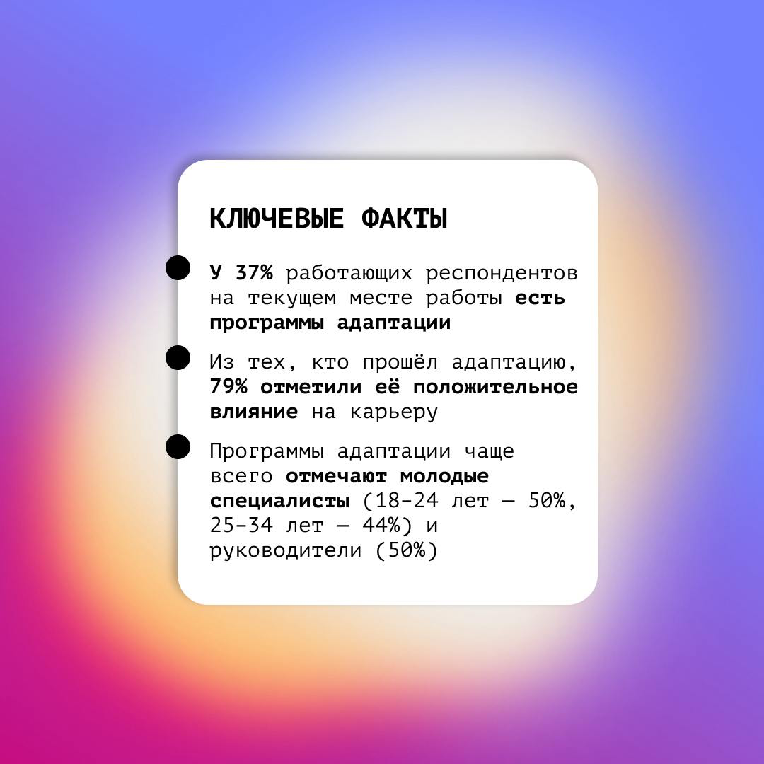 🎯 79% россиян назвали адаптацию ключом к успеху на новой работе
Авито Работа опросила более 6 000 человек, чтобы узнать, как компании помогают новичкам освоиться | Сетка — социальная сеть от hh.ru