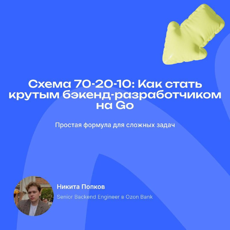 Как эффективно обучаться в программировании? ✅
Записал видео про схему 70-20-10, которая поможет быстро прокачаться в бэкенде на Go.
Меньше теории - больше практики. ✔
🎥 Ссылка на видео | Сетка — социальная сеть от hh.ru