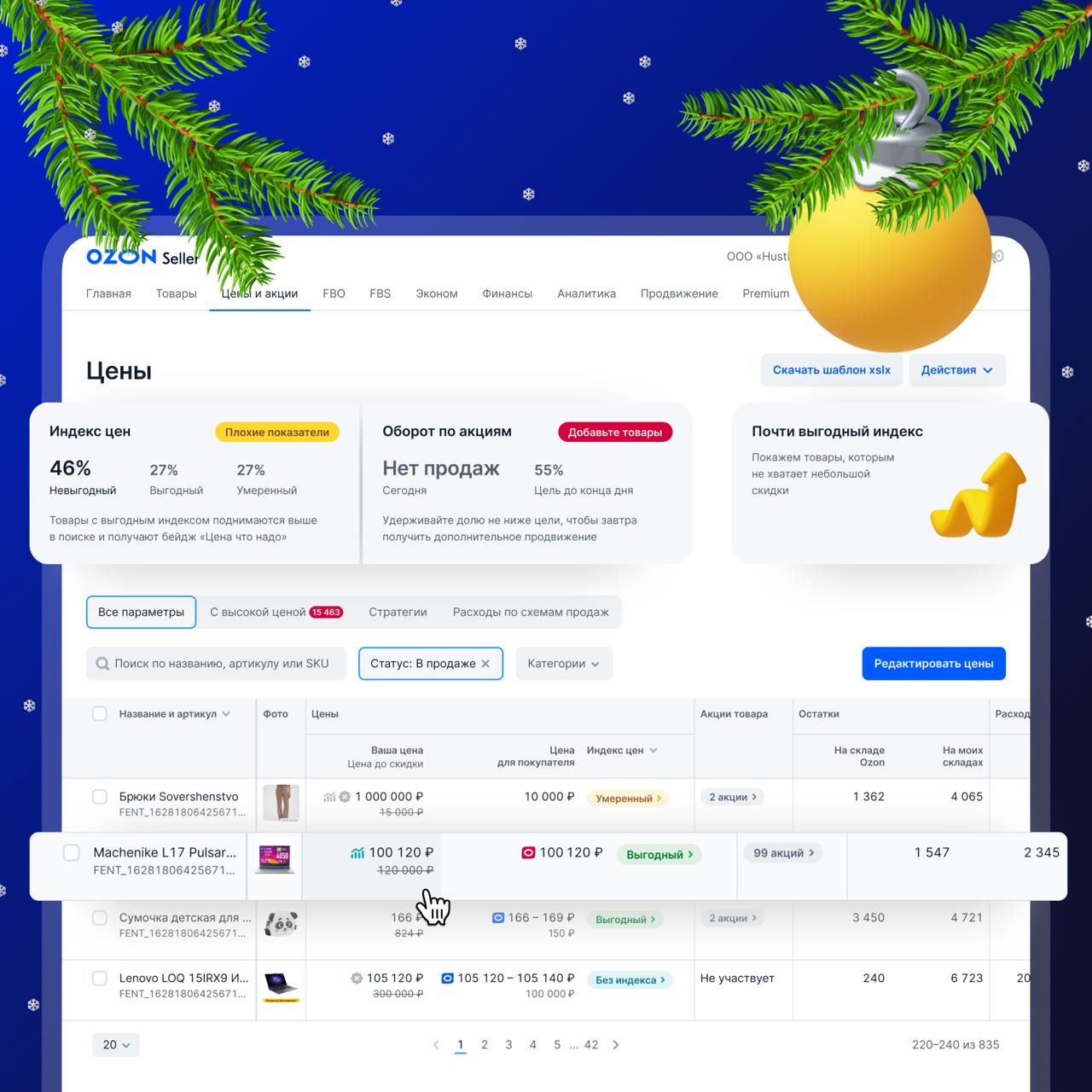 Продолжаем рассказывать про сервисы Ozon Seller и на очереди разделы Аналитика и Цены.
В данных разделах продавец регулирует цены на товары и просматривает аналитику по продажам своего магазина | Сетка — социальная сеть от hh.ru