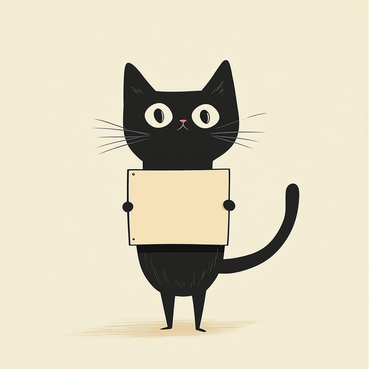 prompt: a minimal design of a cat who holds a sign --v 6.1 | Сетка — социальная сеть от hh.ru