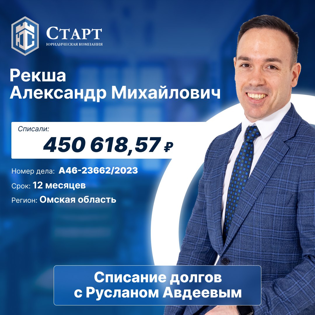 🎉 Отличные новости, друзья! 🎉
Наш клиент, Рекша Александр Михайлович, успешно завершил процедуру банкротства и начал новую главу своей жизни — свободную от долгов! Мы искренне поздравляем Александр Ми... | Сетка — социальная сеть от hh.ru