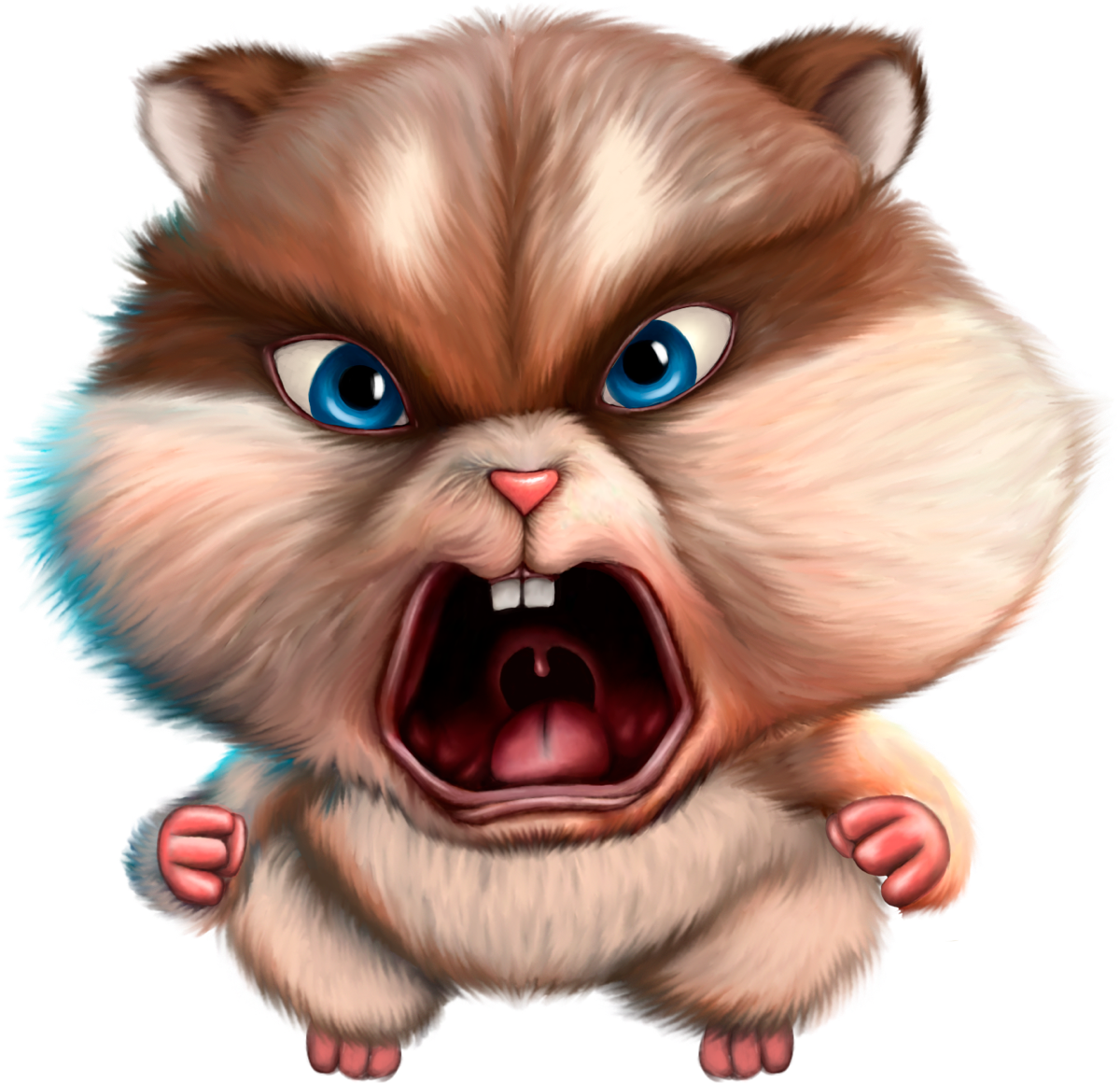 Приветствую всех любителей цифрового искусства! Сегодня я хочу поделиться с вами одной из своих старых работ — 2D рисунком злого хомяка | Сетка — социальная сеть от hh.ru