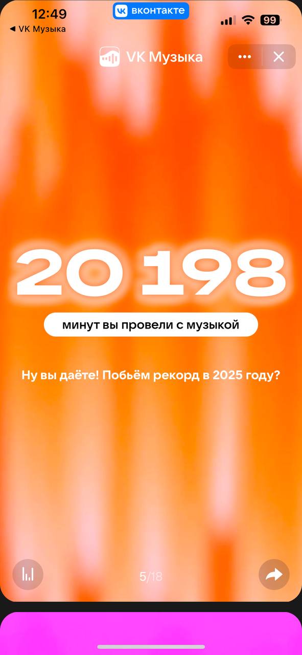 Я этого дождалась! 🤪
ВК музыка выкатила итоги года 🤩
Конечно, там только отчасти правда, ведь нет лицензии на некоторые песни 😟
👑 Потяпала в дизайн | Сетка — социальная сеть от hh.ru