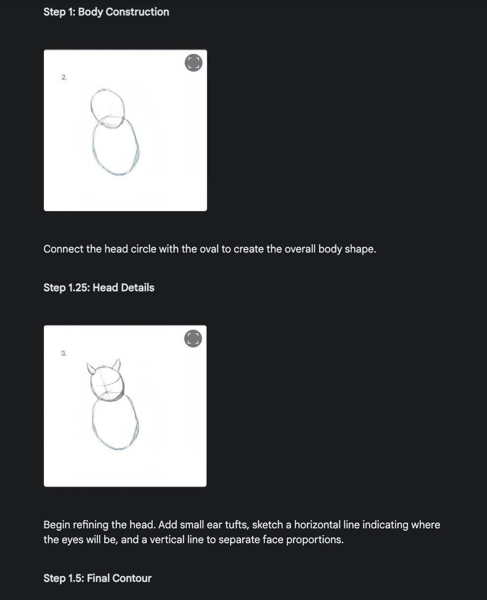 Помните был такой мем как нарисовать сову?)
ИИ помогут вам с недостающими шагами.
Новая версия Gemini теперь способна самостоятельно создавать изображения, не прибегая к сторонним инструментам | Сетка — социальная сеть от hh.ru