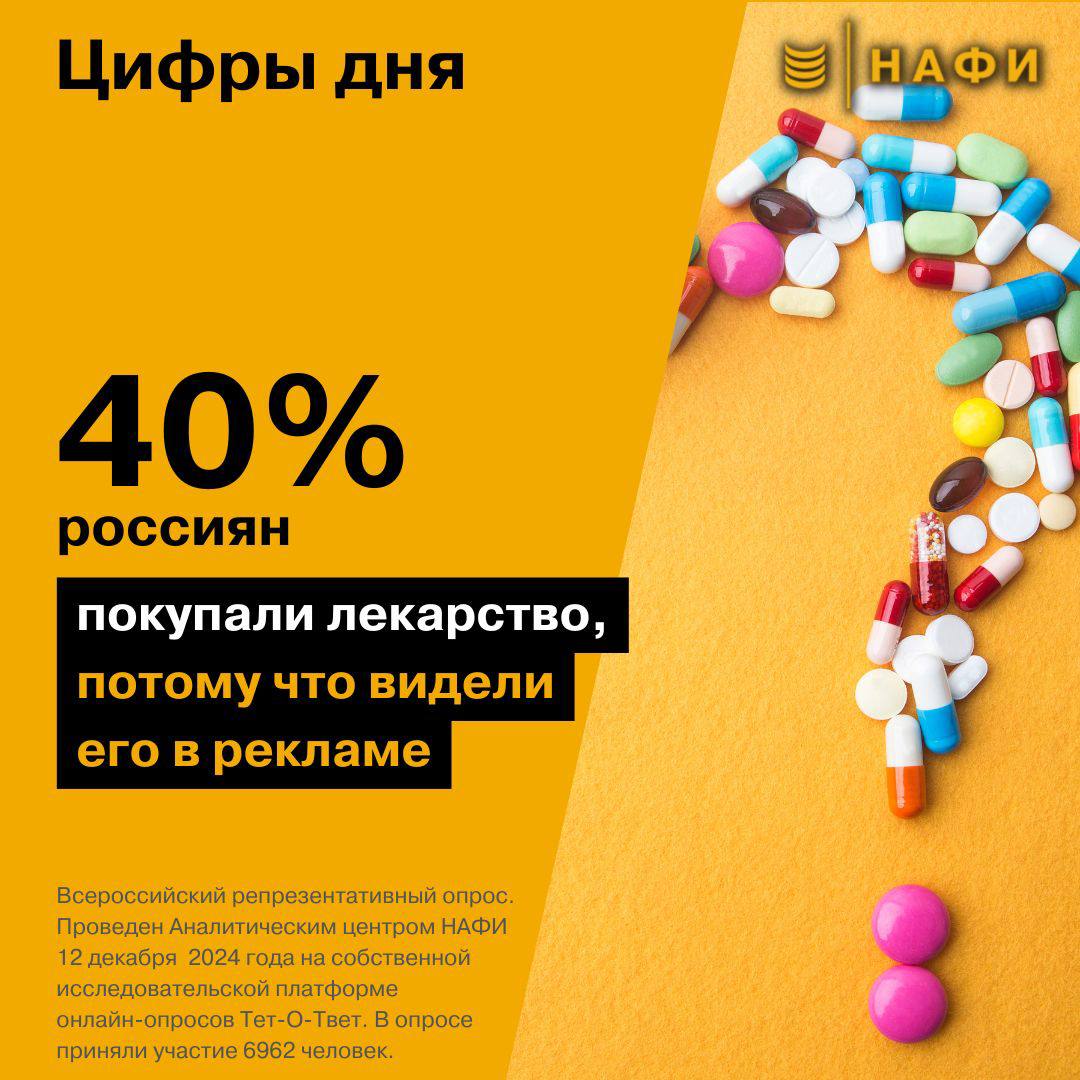 ⚡️ Почти половина россиян покупает новые лекарства, увиденные в рекламе, без консультации с врачом.
🔣 44% людей приобретают рецептурные препараты без рецепта.
MEDIA RESEARCHERS | Сетка — социальная сеть от hh.ru