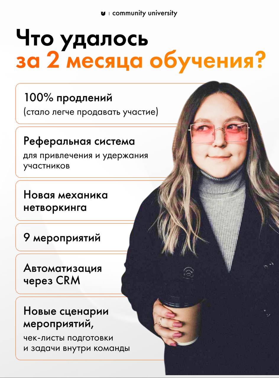 100% продления клуба — вот с чем провожает 2024 выпускница «Технологий сообществ 8 | Сетка — социальная сеть от hh.ru