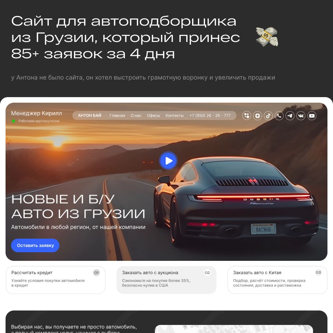 Сайт для автоподборщика, который принес 85+ заявок 🏅 | Сетка — социальная сеть от hh.ru