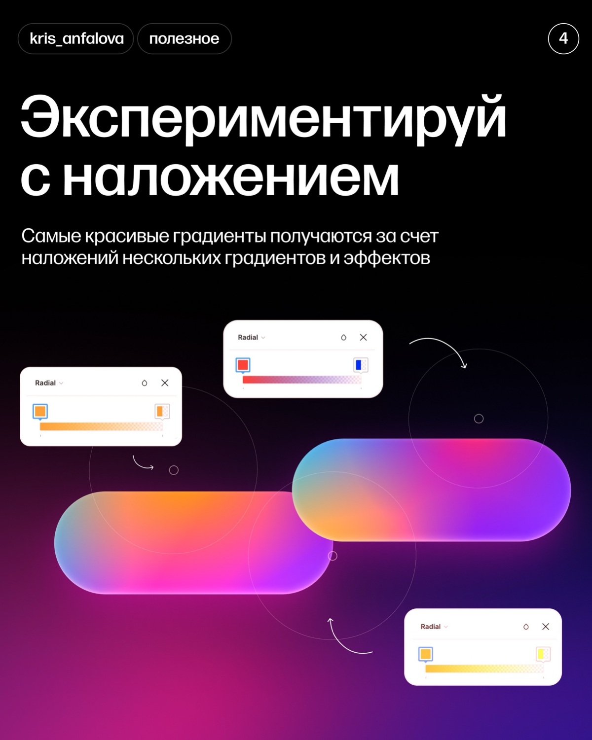 Как делать красивые градиенты?
Градиенты – тренд 2024 в дизайне!
⠀
Эти плавные цветовые переходы захватили весь мир дизайна! Используй их для кнопок, фона, иллюстраций, заголовков и создавай свежий и ... | Сетка — социальная сеть от hh.ru