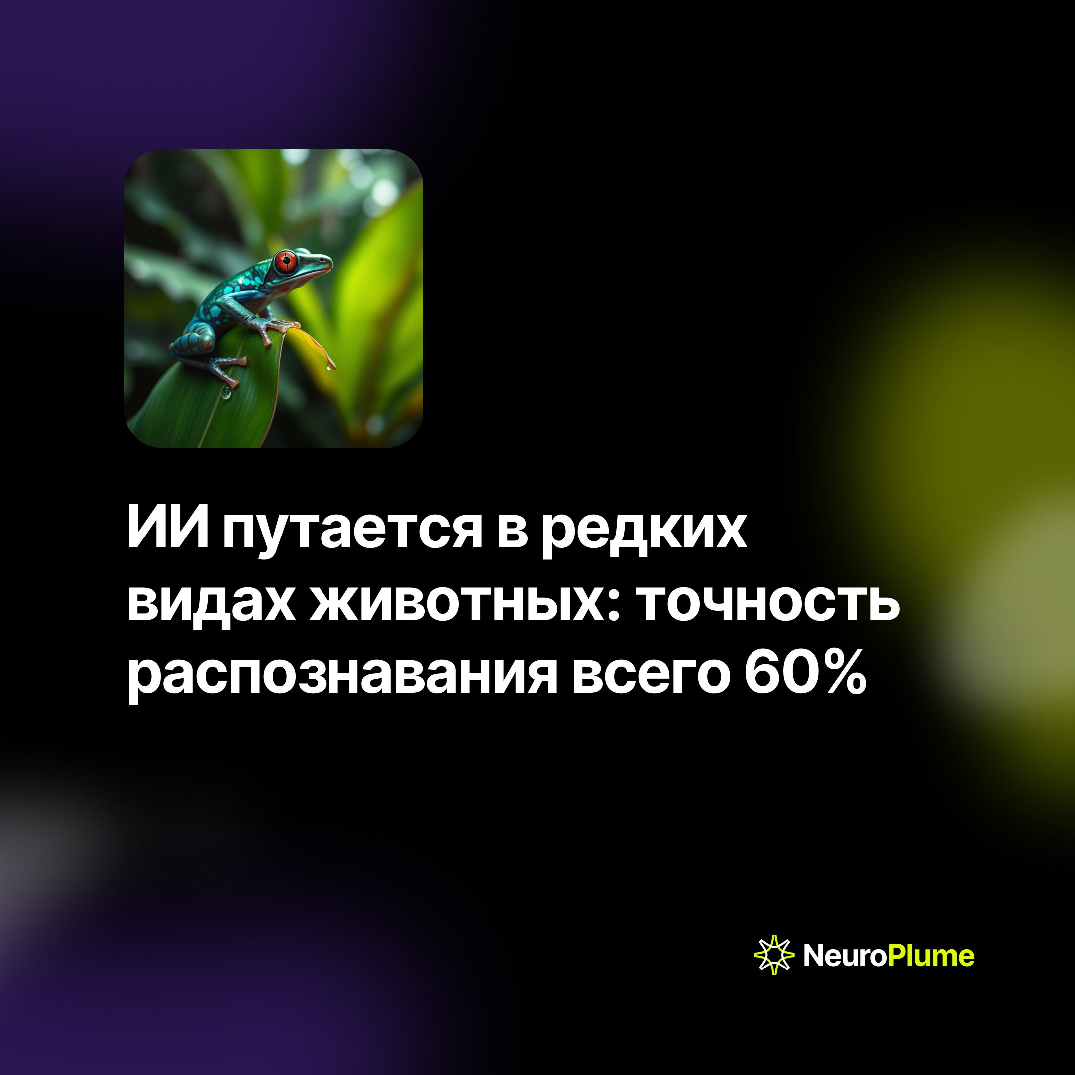 💡 ИИ путается в редких видах животных: точность распознавания всего 60%
Исследователи из MIT, University College London и iNaturalist проверили способность искусственного интеллекта распознавать живот... | Сетка — социальная сеть от hh.ru