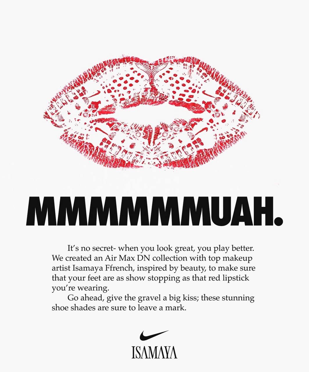 Красная дорожка. Nike представили такую в беге, изящно изобразив линии разметки губной помадой | Сетка — социальная сеть от hh.ru