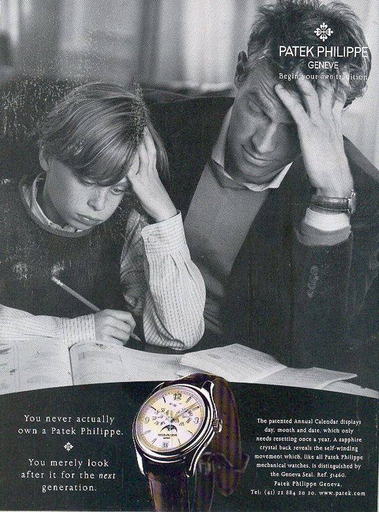 На самом деле, ты никогда не владел «Patek Philippe», а ты просто присматриваешь за ним, чтобы передать следующему поколениюОчередное доказательство, что люкс продают не количеством бриллиантов, а эмо... | Сетка — социальная сеть от hh.ru
