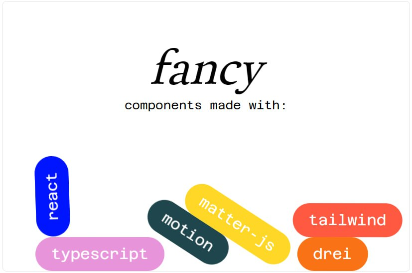 Fancy Components: приколы для интерфейсов 
 
Наткнулся на Fancy Components https://fancycomponents.dev/ — сайт с кучей стильных UI-штук | Сетка — социальная сеть от hh.ru