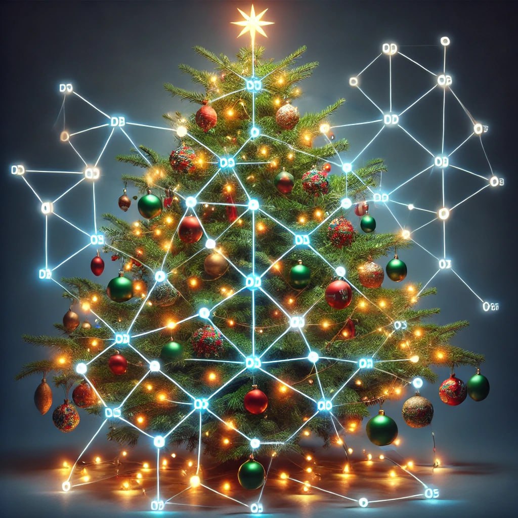 🎄 Новый год — время для новых загадок! Что изобразила нейросеть? 🎆
Варианты ответов:
– Christmas Tree (Рождественская елка)
– Data Structure (Структура данных)
– Decision Tree (Дерево решений)
– Tree ... | Сетка — социальная сеть от hh.ru