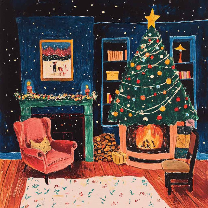С наступающим Новым годом 🎄
Сгенерировала вот такие милые открыточки в Midjorney, которые передают этот праздничный-домашний-уютный вайб
А идею и промпт взяла у Ани | Сетка — социальная сеть от hh.ru