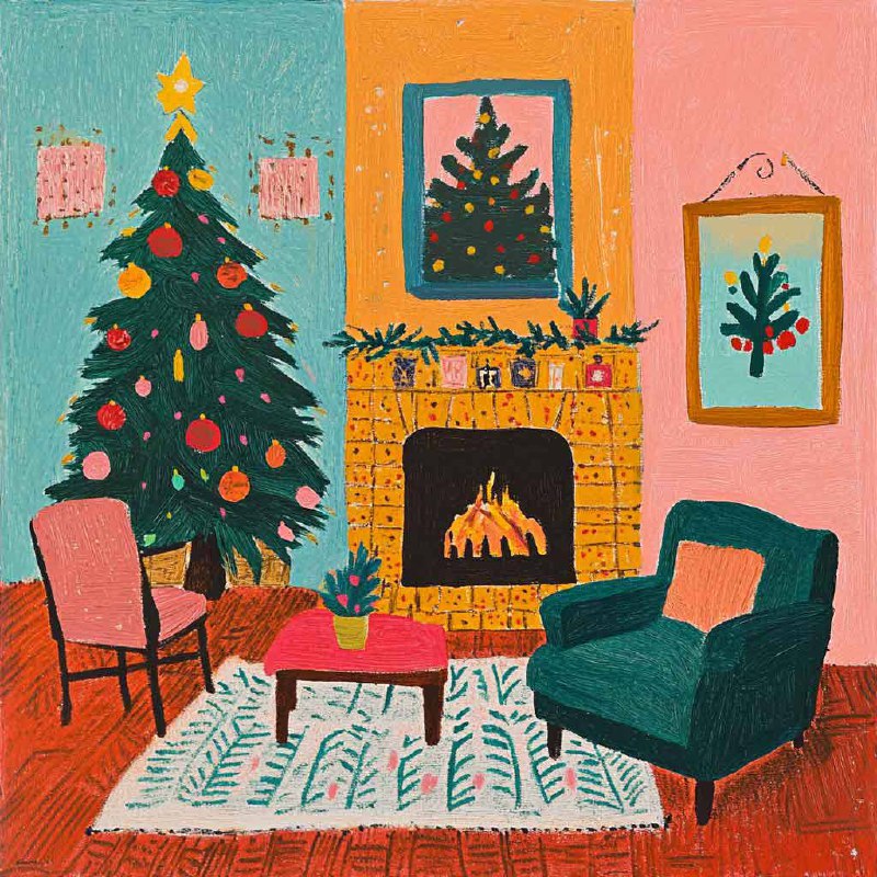 С наступающим Новым годом 🎄
Сгенерировала вот такие милые открыточки в Midjorney, которые передают этот праздничный-домашний-уютный вайб
А идею и промпт взяла у Ани | Сетка — социальная сеть от hh.ru