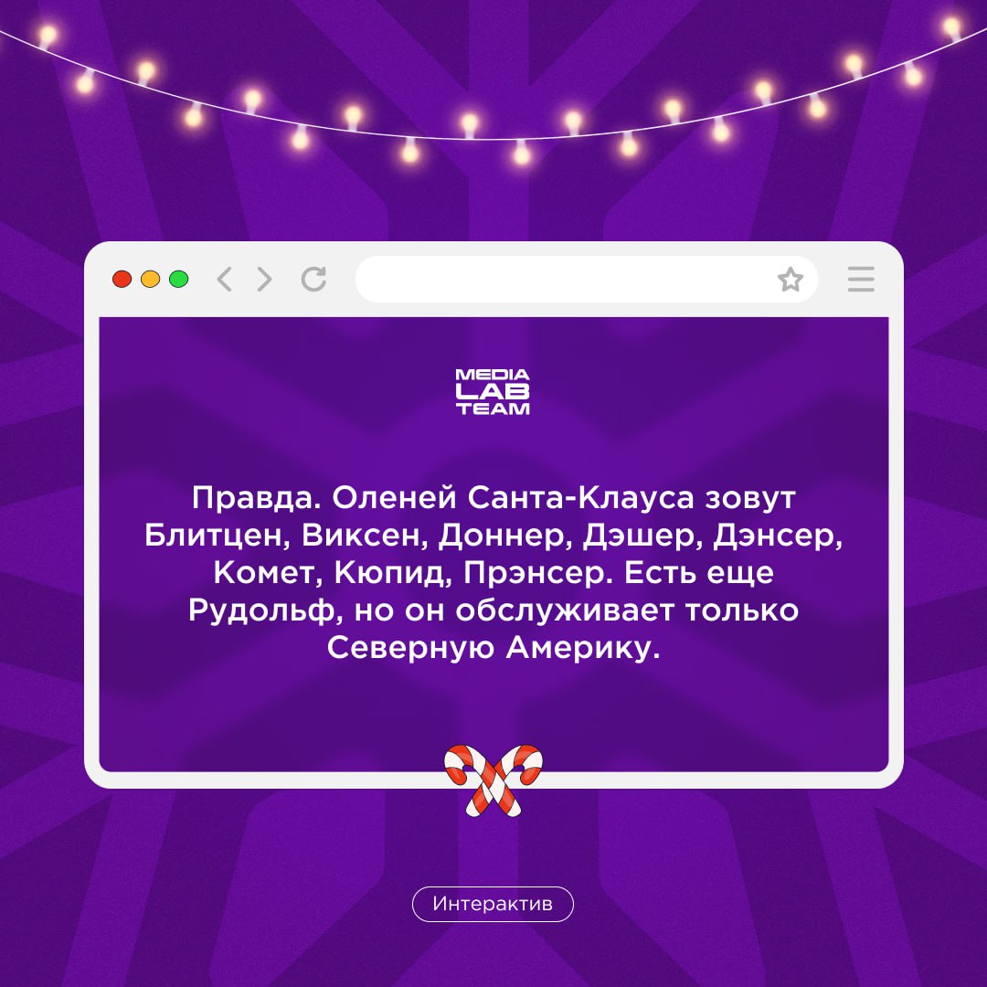 🎄Первый пост Лаборатории медиа в 2025 году — конечно же, про Новый год! У нас есть факты про него, попробуй отгадать, что из них правда, а что ложь. Ответы — сразу после вопроса!
@medialabteam 🤍 | Сетка — социальная сеть от hh.ru