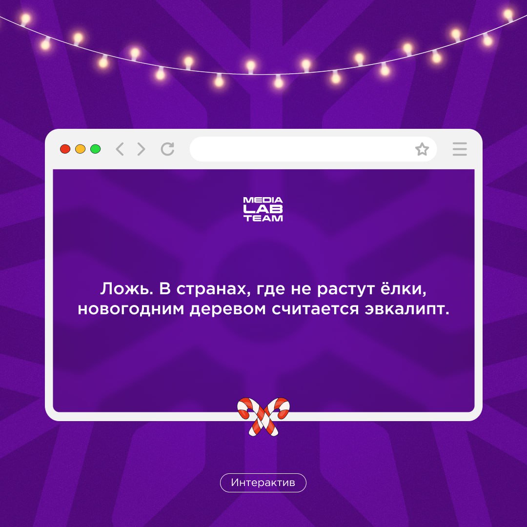 🎄Первый пост Лаборатории медиа в 2025 году — конечно же, про Новый год! У нас есть факты про него, попробуй отгадать, что из них правда, а что ложь. Ответы — сразу после вопроса!
@medialabteam 🤍 | Сетка — социальная сеть от hh.ru