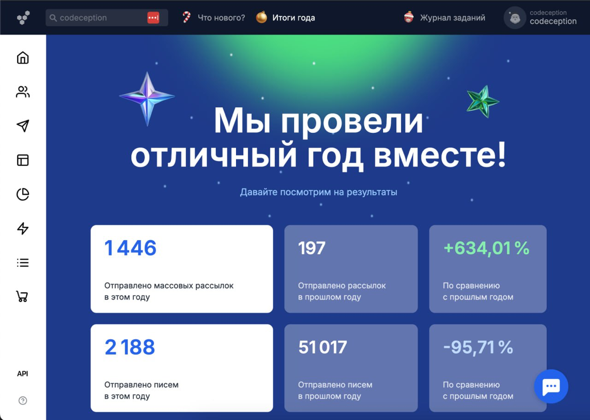 Самая запоминающаяся фича, которую мы сделали в Sendsay в прошлом году – это итоги года для клиентов | Сетка — социальная сеть от hh.ru