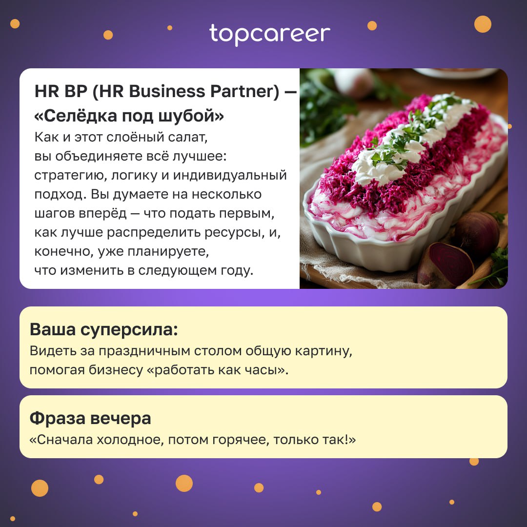 Какой вы HR на новогоднем столе? 🍾🎄
Новогодний стол — это мини-версия офиса, где каждому HR-у найдётся своё место | Сетка — социальная сеть от hh.ru