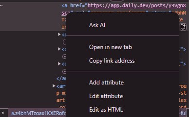 Наткнулся в гугл хроме на такую экспериментальную фичу как Ask AI, оказывается есть встроенная поддержка помощника, который сможет подсказать по ошибкам или варнингам в консоли, а также решение пробле... | Сетка — социальная сеть от hh.ru